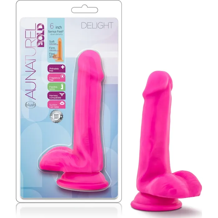 Dildos Au Naturel Bold Delight 6in15cm Dildo PinkPurple Au Naturel