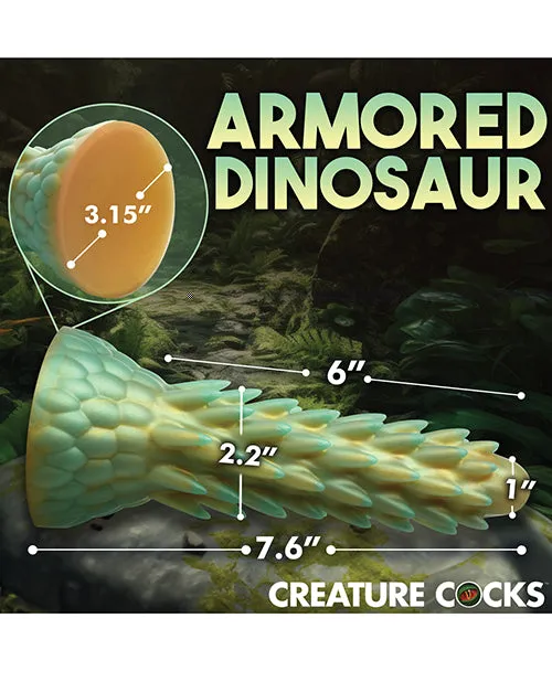 Dildos Xr LLC Creature Cocks Stegosaurus Spiky Reptile Silicone Dildo Tealgold