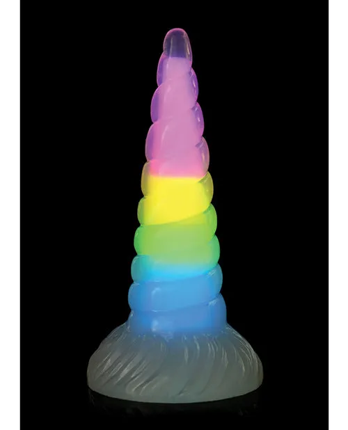 Dildos Xr LLC Creature Cocks Uni Glow in the Dark Silicone Dildo Rainbow