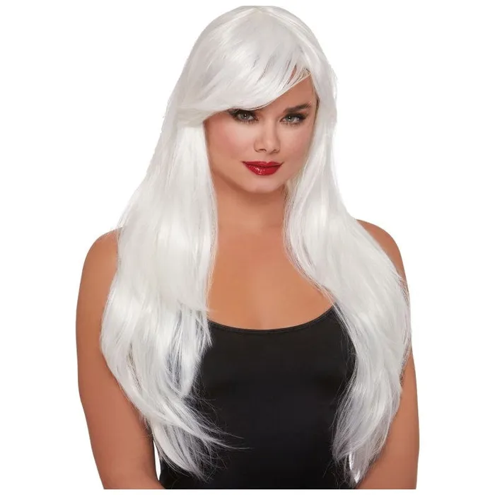 Dreamgirl Vibrators Dreamgirl Layered Long Wig White One Size