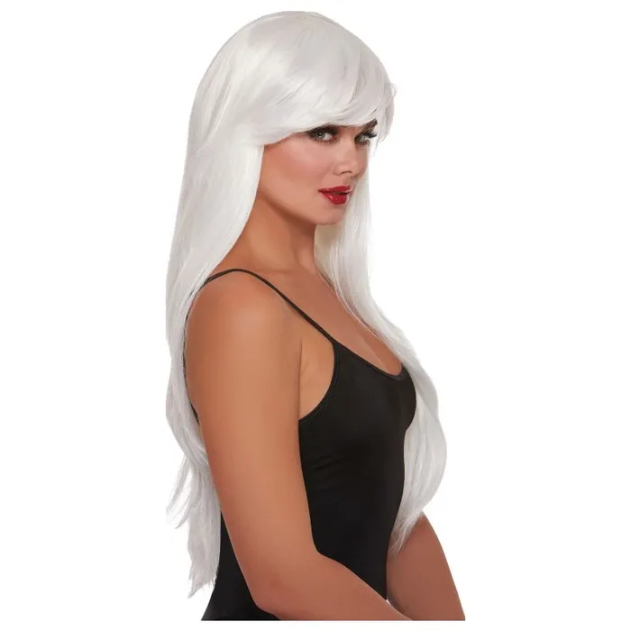 Dreamgirl Vibrators Dreamgirl Layered Long Wig White One Size