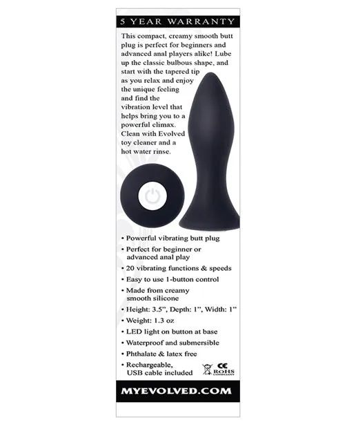 Evolved Mini Butt Plug Black Evolved Novelties INC Anal
