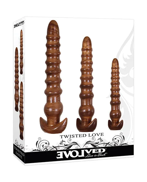 Evolved Novelties INC Anal Evolved Twisted Love 3 Pc Plug Set Gold