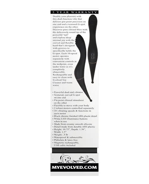 Evolved Novelties INC Vibrators Evolved Tantalizing Teaser Dual End Vibrator Black