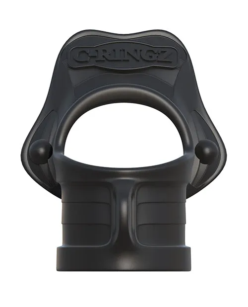 Fantasy Cringz Rock Hard Ring Ball Stretcher Black Pipedream Products Male Sex Toys