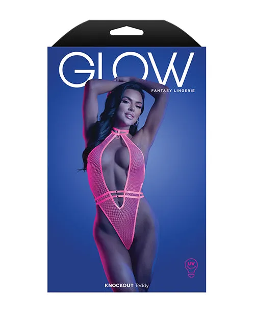 Fantasy Lingerie Vibrators Glow Knockout Fishnet Teddy wDetachable Thong Neon Pink Fantasy Lingerie Vibrators Glow Knockout Fishnet Teddy wDetachable Thong Neon Pink