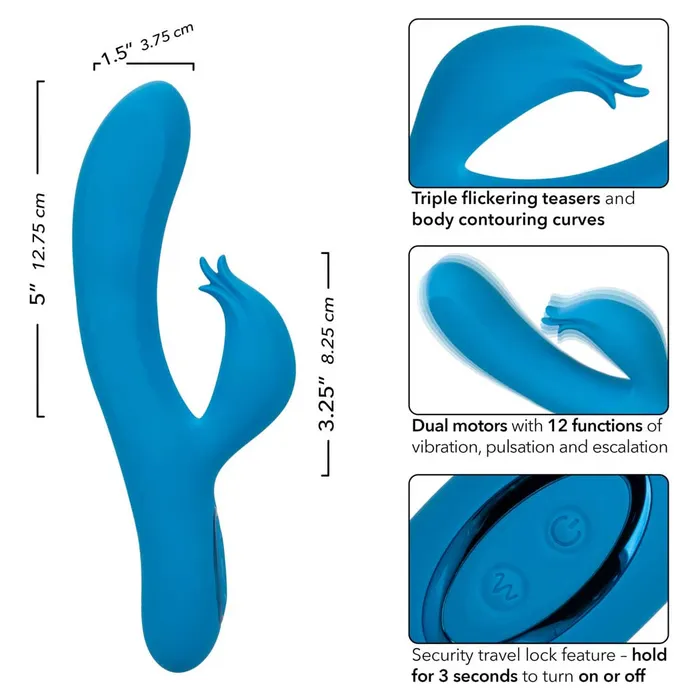 Female Sex Toys CalExotics Azure Flutter G Dual Motor Vibrator CalExotics