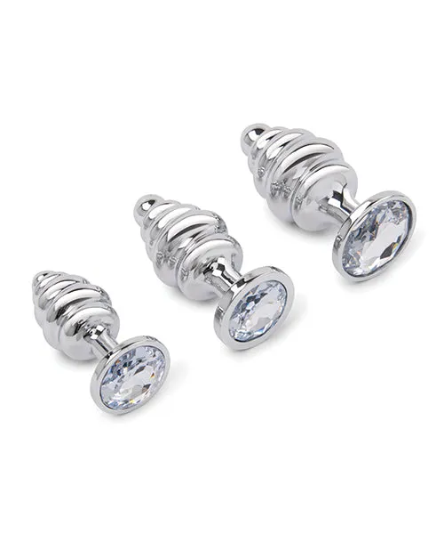 Gemsations 3 pc 295 325 37 Ripple Bling Bling Metal Butt Plug Training Set Silver Electric Eel INC Anal Gemsations 3 pc 295 325 37 Ripple Bling Bling Metal Butt Plug Training Set Silver Electric Eel INC Anal