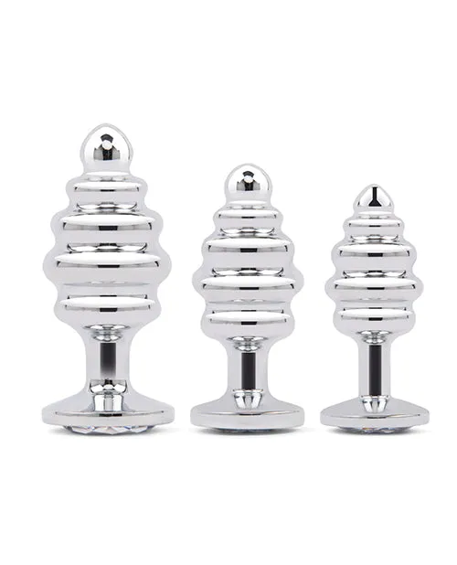 Gemsations 3 pc 295 325 37 Ripple Bling Bling Metal Butt Plug Training Set Silver Electric Eel INC Anal Gemsations 3 pc 295 325 37 Ripple Bling Bling Metal Butt Plug Training Set Silver Electric Eel INC Anal