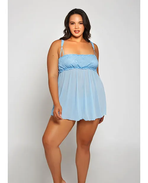 Icollection Lingerie Vibrators Lace Fine Mesh Babydoll Mesh Gstring Light Blue Icollection Lingerie Vibrators Lace Fine Mesh Babydoll Mesh Gstring Light Blue