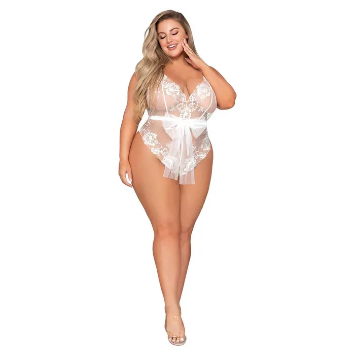 iloveexcitement Male Sex Toys Dreamgirl Open Back Halter Teddy with Delicate Embroidery Gold Ring Details