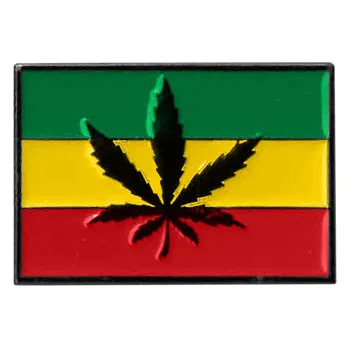 iloveexcitement Yujean Rasta Leaf Flag Enamel Pin Vibrators