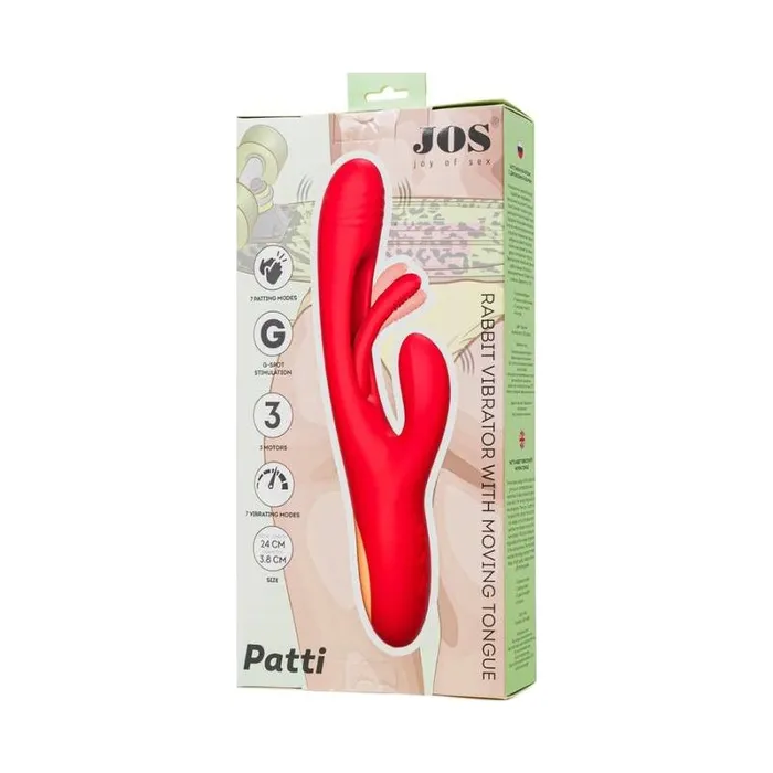 JOS Patti Moving Tongue Rabbit Vibrator Red JOS Vibrators
