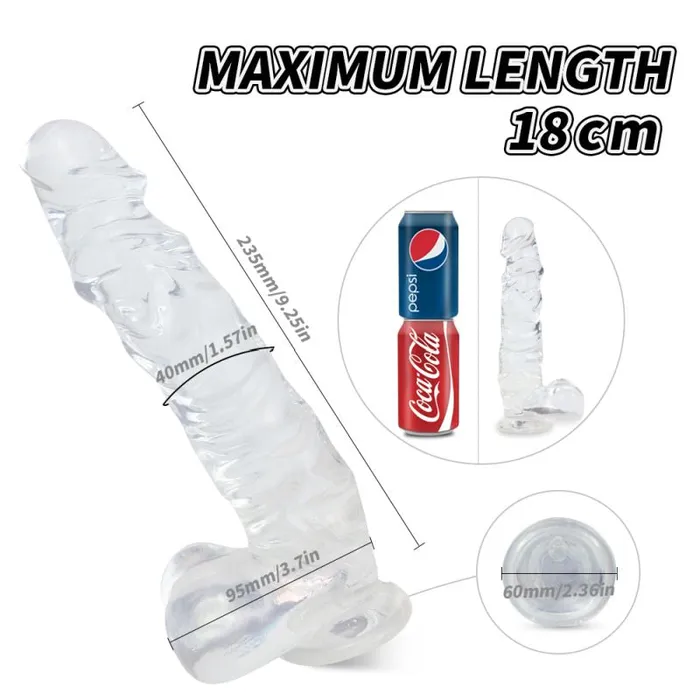 Kennard Dong with Balls Clear Large 25cm length SHande Dildos