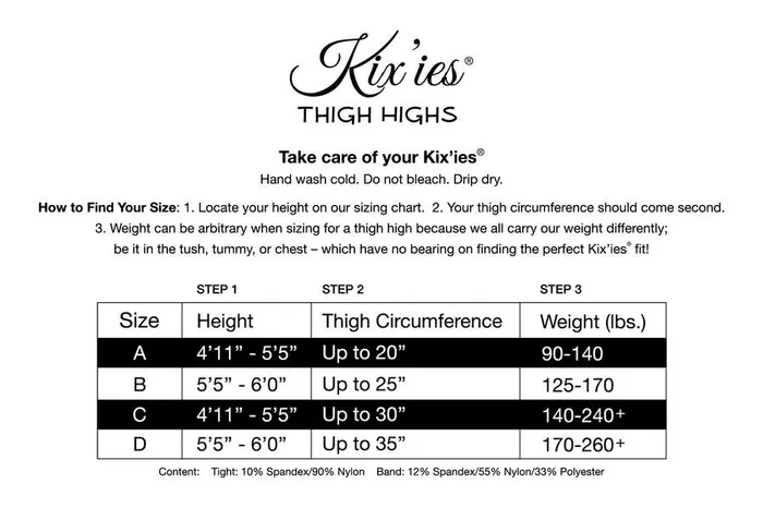 Kixies INC Anal Kixies Jo Circle Fishnet Footless Thigh High Black C
