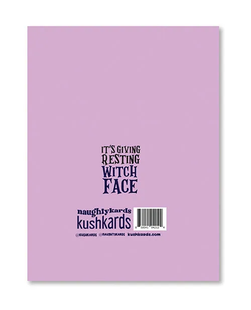 Kush Kards LLC Vibrators Halloween Witch Face Greeting Card wSticker
