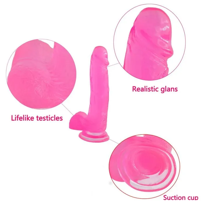 Lovetoy Dildos Lovetoy Jelly Studs Crystal Dildo Large 8in20cm Pink