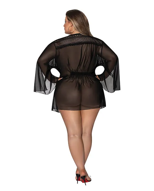 Magic Moments Intl Modern Romance Flowing Short Robe 2x Vibrators