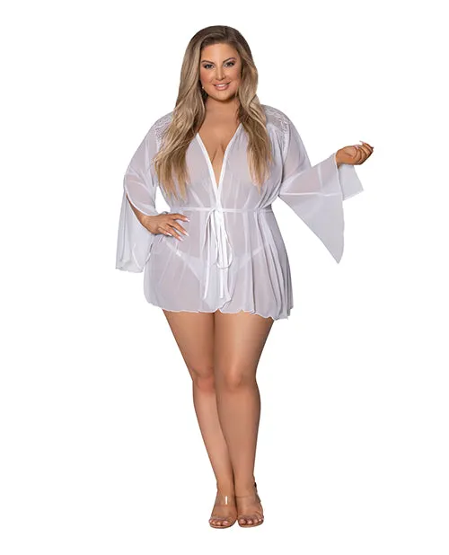 Magic Moments Intl Modern Romance Flowing Short Robe 2x Vibrators