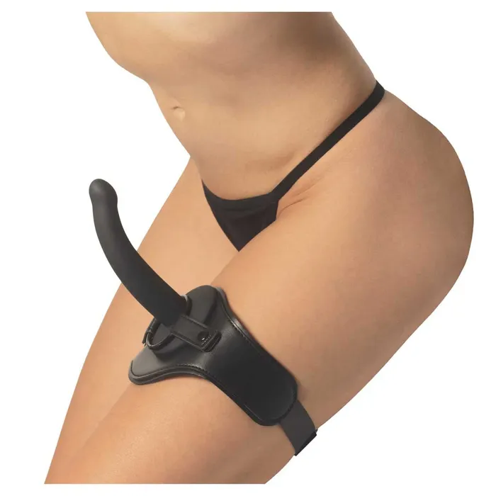 Male Sex Toys CalExotics Onyxxx Thigh Strap with Silicone Probe iloveexcitement