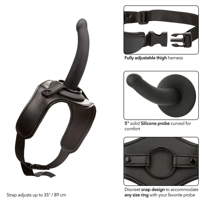 Male Sex Toys CalExotics Onyxxx Thigh Strap with Silicone Probe iloveexcitement
