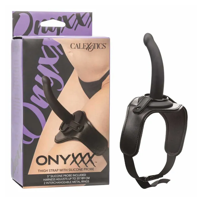 Male Sex Toys CalExotics Onyxxx Thigh Strap with Silicone Probe iloveexcitement