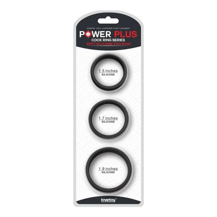 Male Sex Toys Lovetoy Silicone 3 Pc Pro Cock Ring Set Lovetoy