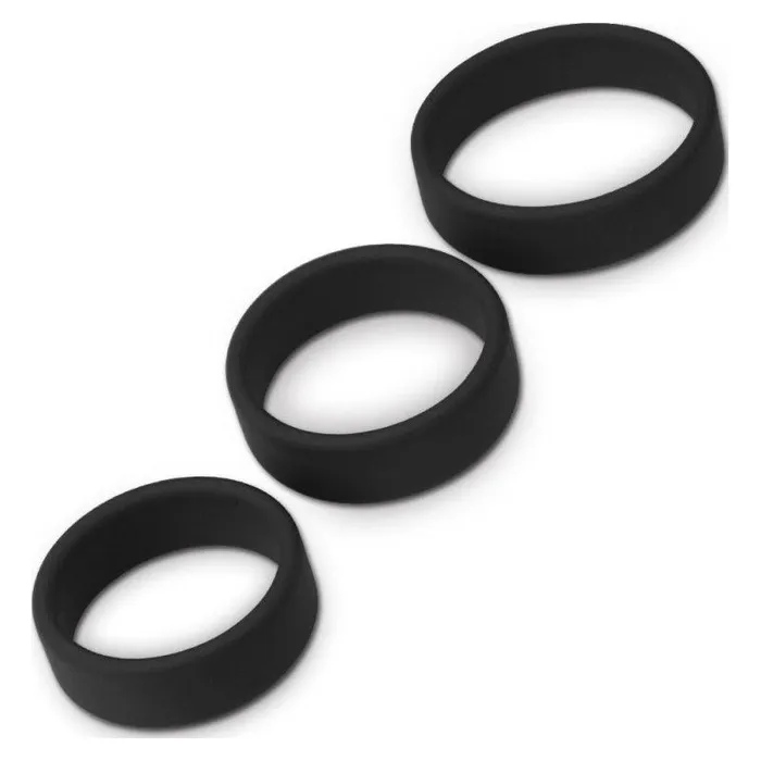 Male Sex Toys Lovetoy Silicone 3 Pc Pro Cock Ring Set Lovetoy
