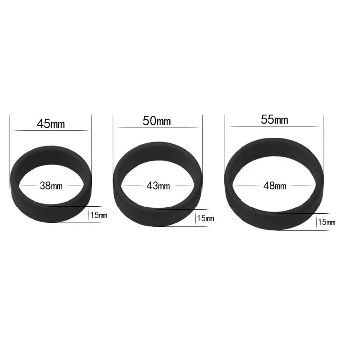 Male Sex Toys Lovetoy Silicone 3 Pc Pro Cock Ring Set Lovetoy