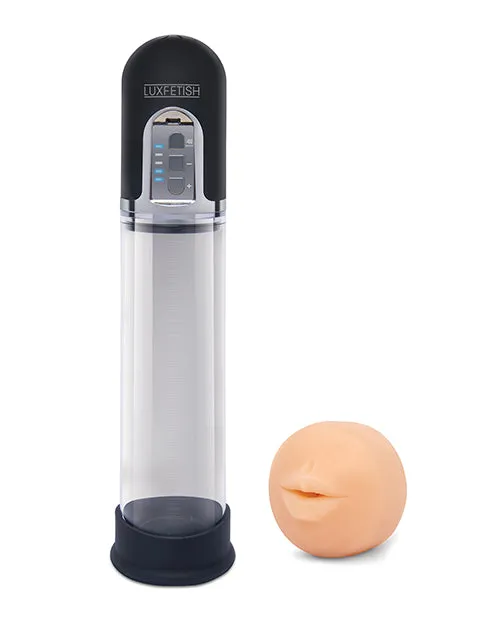 Male Sex Toys Lux Fetish 2in1 Blowjob Sucker Penis Enlarger Pump Electric Eel INC