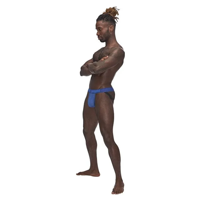 Male Sex Toys Male Power Male Power Sexagon Strappy Ring Jock Blue