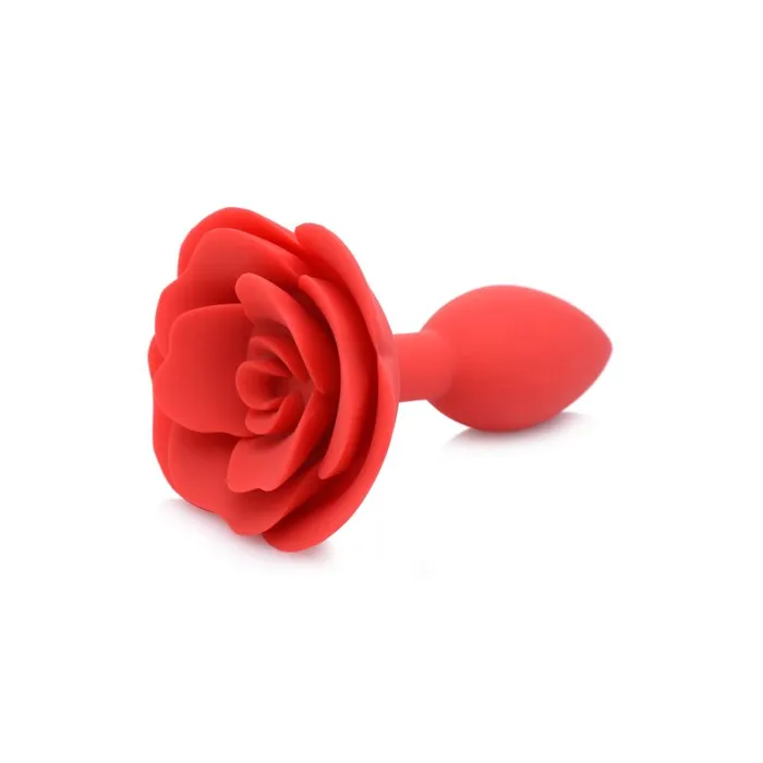 Male Sex Toys Master Series Booty Bloom Silicone Rose Plug Medium Red
