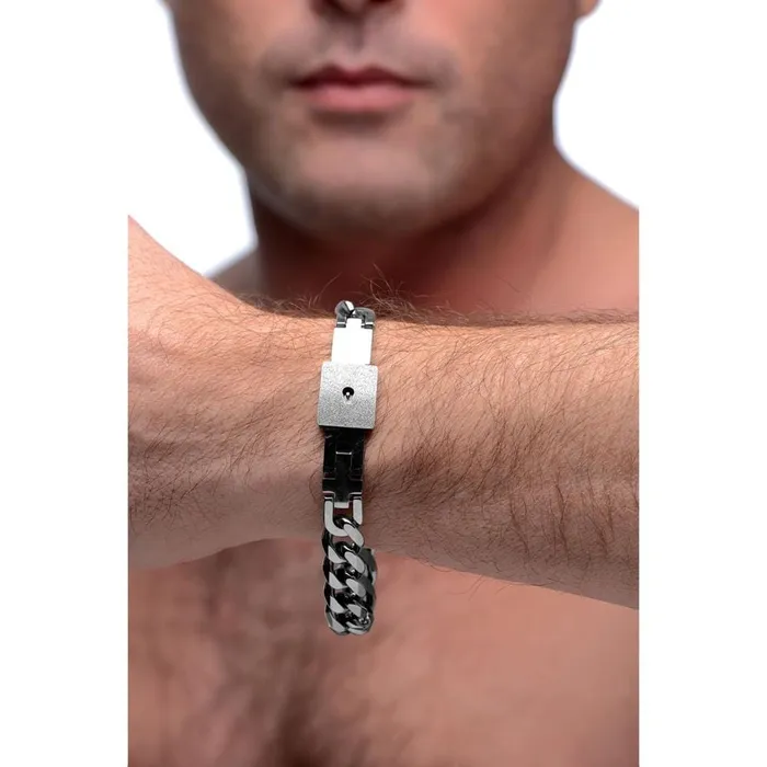Male Sex Toys Master Series Chained Locking Bracelet and Key Necklace XR Brands Male Sex Toys Master Series Chained Locking Bracelet and Key Necklace XR Brands