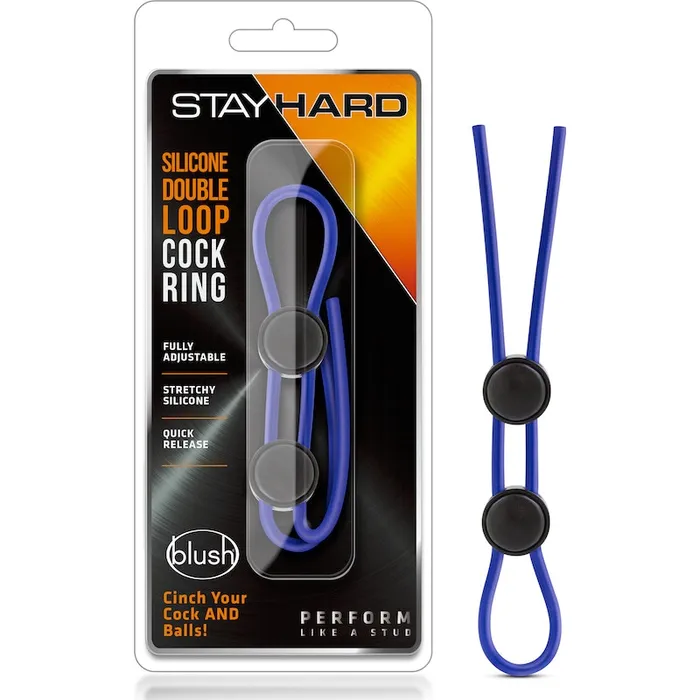 Male Sex Toys Stay Hard Stay Hard Silicone Double Loop Cock Ring Red