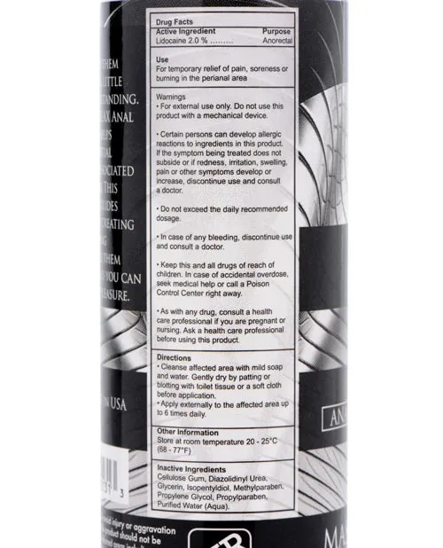 Male Sex Toys Xr LLC Master Series Ass Relax Desensitizing Lubricant 425 Oz