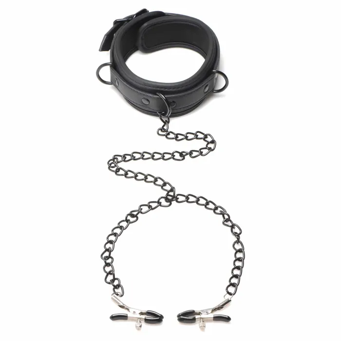 Master Series Collared Temptress Collar with Nipple Clamps iloveexcitement Male Sex Toys Master Series Collared Temptress Collar with Nipple Clamps iloveexcitement Male Sex Toys