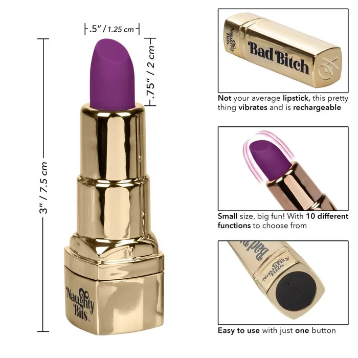 Naughty Bits Bad Bitch Lipstick Vibrator CalExotics Female Sex Toys