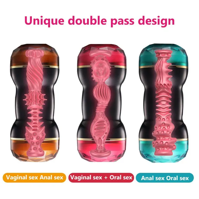 Onion Toy Dildos Dual Head Double Tunnel Options Masturbation Cup