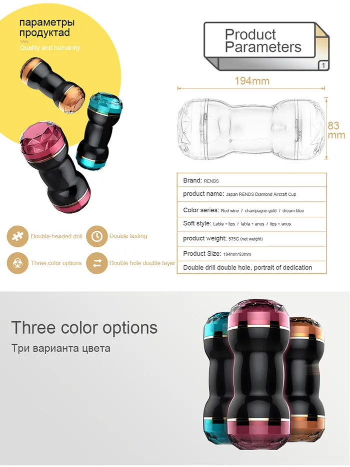 Onion Toy Dildos Dual Head Double Tunnel Options Masturbation Cup
