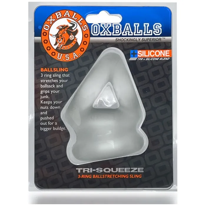 OxBalls Dildos Tri Squeeze Cocksling Ballstretcher Clear Ice