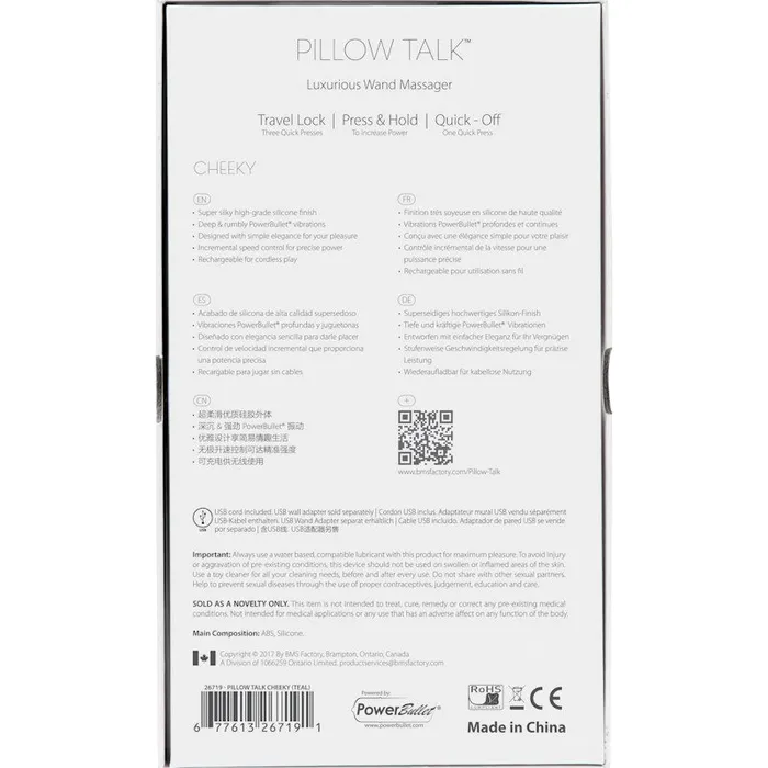 Pillow Talk Cheeky Wand Vibrator Teal Pillow Talk Vibrators