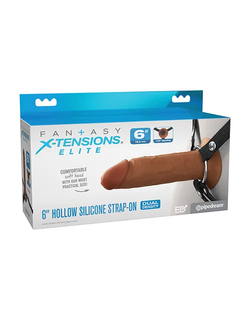 Pipedream Products Female Sex Toys Fantasy Xtensions Elite 6 Silicone Hollow Strapon wHarness Brown Pipedream Products Female Sex Toys Fantasy Xtensions Elite 6 Silicone Hollow Strapon wHarness Brown