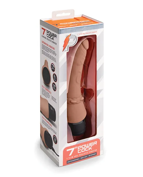 Powercocks 7 Slim Anal Realistic Vibrator Electric Eel INC Anal