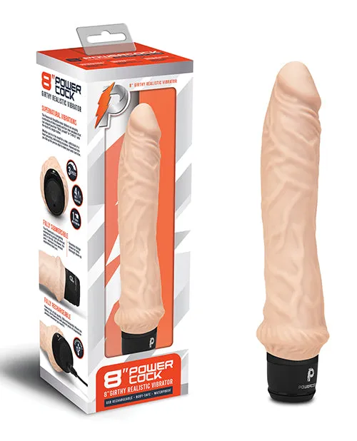 Powercocks 8 Girthy Realistic Vibrator Electric Eel INC Female Sex Toys