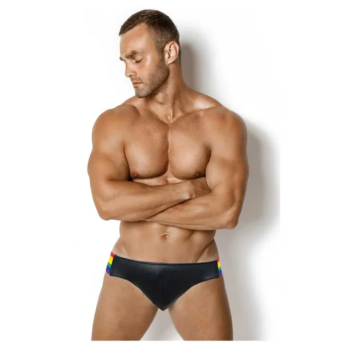 Rouge Leather Jock Strap with Multicoloured Pride Stripe iloveexcitement Female Sex Toys Rouge Leather Jock Strap with Multicoloured Pride Stripe iloveexcitement Female Sex Toys