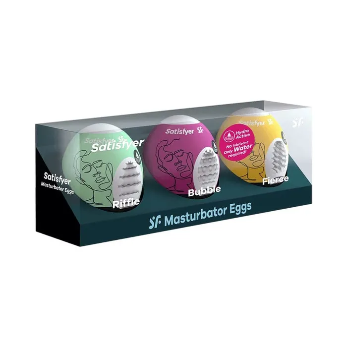 Satisfyer Single Use Masturbator Egg 3Piece Set Satisfyer Male Sex Toys