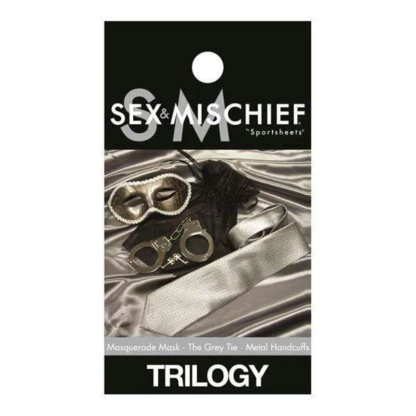 Sex Mischief Couples Sex and Mischief The Trilogy Bondage Kit with Handcuffs Tie Mask Sex Mischief Couples Sex and Mischief The Trilogy Bondage Kit with Handcuffs Tie Mask