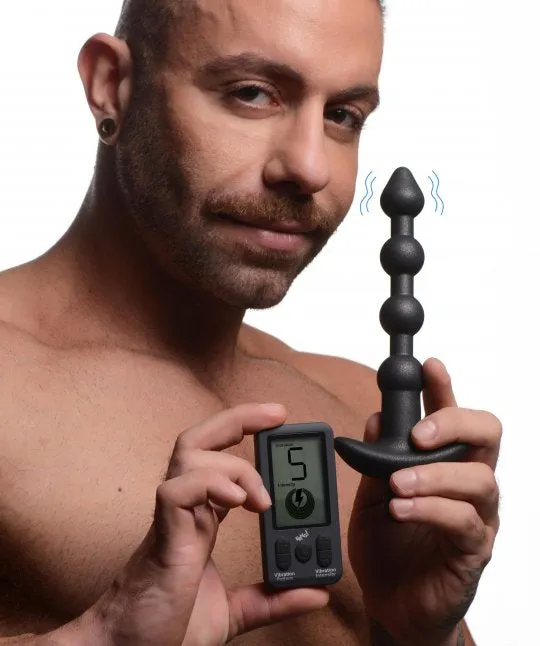 Sex Toy Distributing Male Sex Toys 25X Vibrating Silicone Anal Beads with Advanced LCD Remote Control