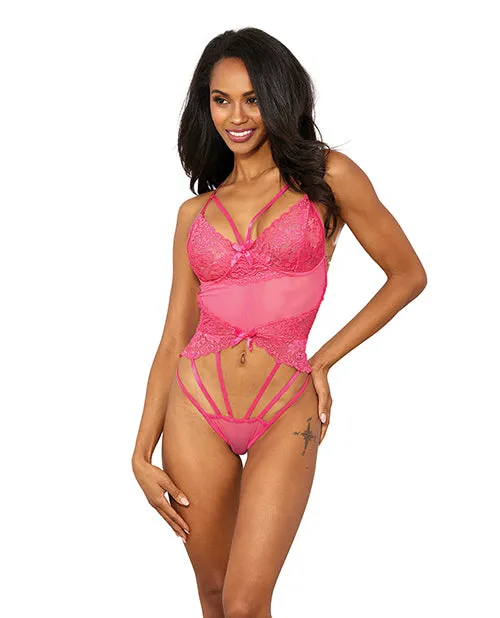 Shirley Of Hollywood Vibrators Stretch Lace Wunderwire Cups Strap Thong Detail Teddy Hot Pink Shirley Of Hollywood Vibrators Stretch Lace Wunderwire Cups Strap Thong Detail Teddy Hot Pink
