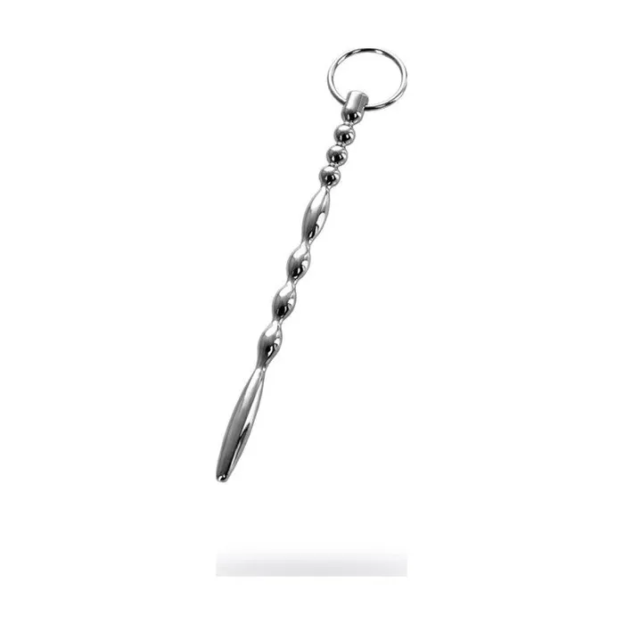 Silver Metal Urethral Plug w Ring Metal Male Sex Toys